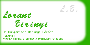 lorant birinyi business card